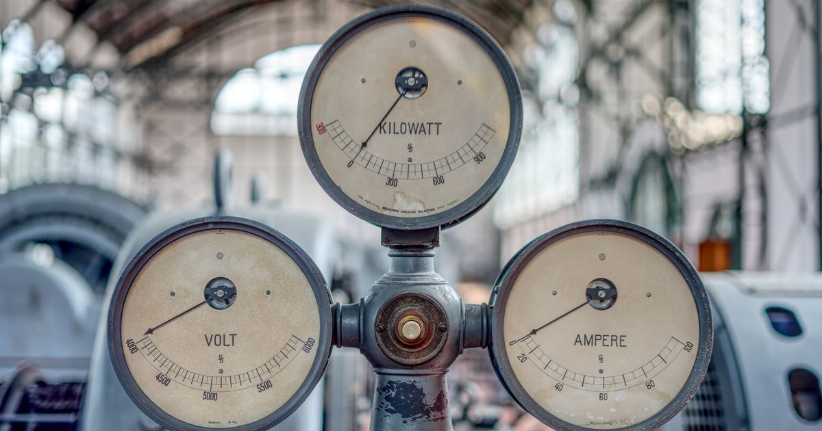 Dials on a mechanical electricity meter