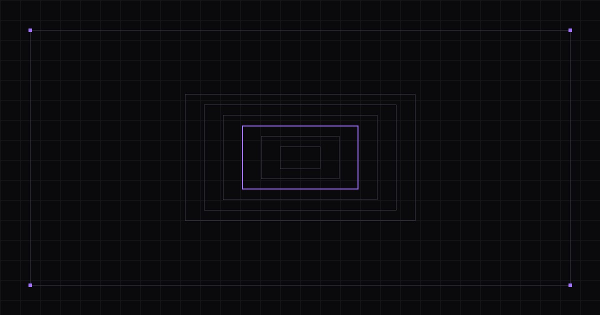 Nested rectangles on a blueprint grid