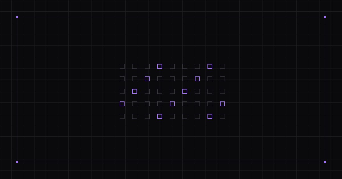 A grid of small squares with one row highlighted
