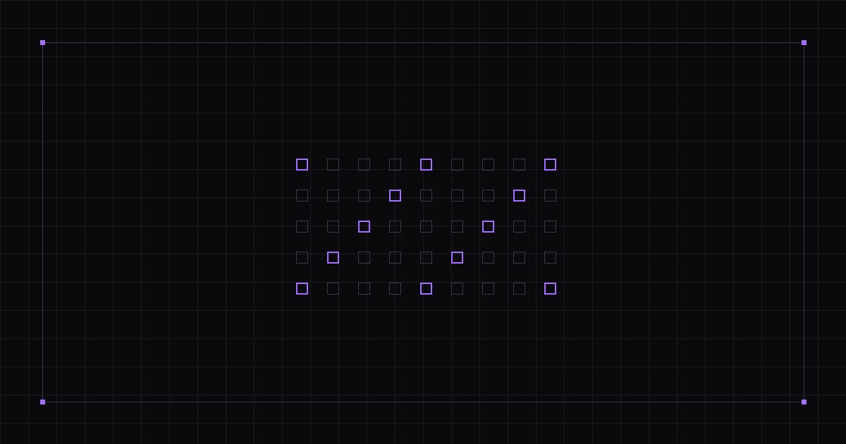 A grid of small squares with a diagonal highlighted